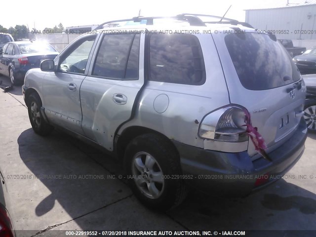 KM8SC13D75U009889 - 2005 HYUNDAI SANTA FE GLS/LX SILVER photo 3