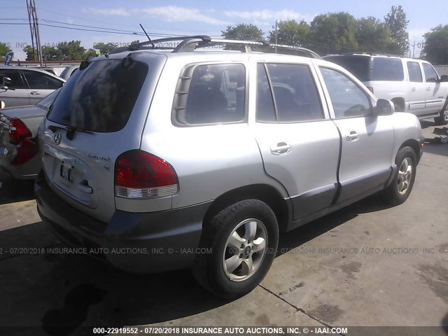 KM8SC13D75U009889 - 2005 HYUNDAI SANTA FE GLS/LX SILVER photo 4