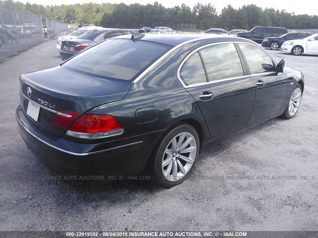 WBAHN83577DT75801 - 2007 BMW 750 GREEN photo 4
