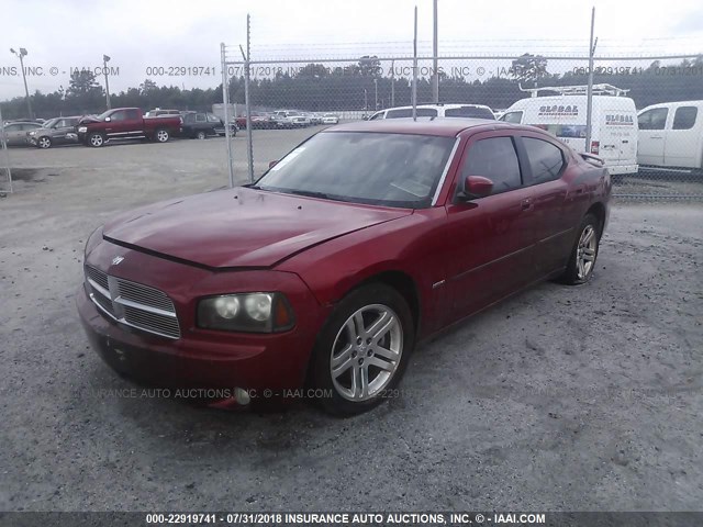 2B3KA53H96H353797 - 2006 DODGE CHARGER R/T RED photo 2