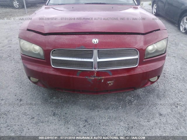 2B3KA53H96H353797 - 2006 DODGE CHARGER R/T RED photo 6