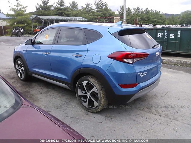 KM8J3CA22HU336620 - 2017 HYUNDAI TUCSON BLUE photo 3