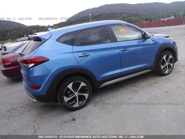 KM8J3CA22HU336620 - 2017 HYUNDAI TUCSON BLUE photo 4