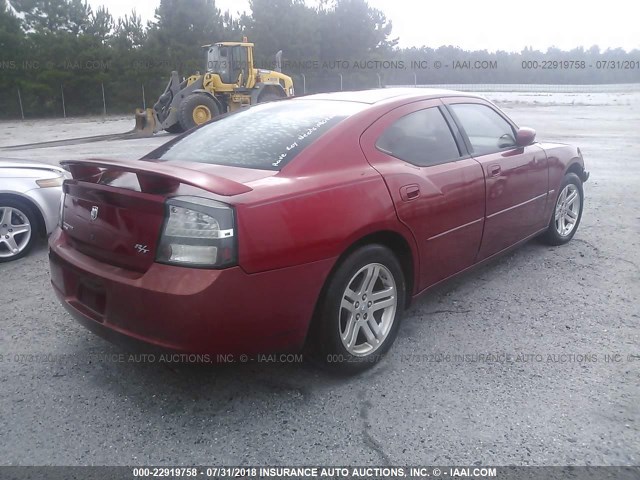 2B3KA53H76H173346 - 2006 DODGE CHARGER R/T MAROON photo 4