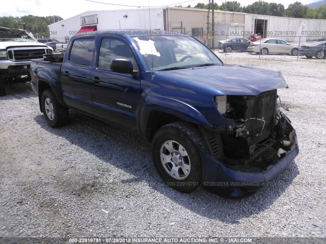 5TELU42N58Z484860 - 2008 TOYOTA TACOMA DOUBLE CAB BLUE photo 1