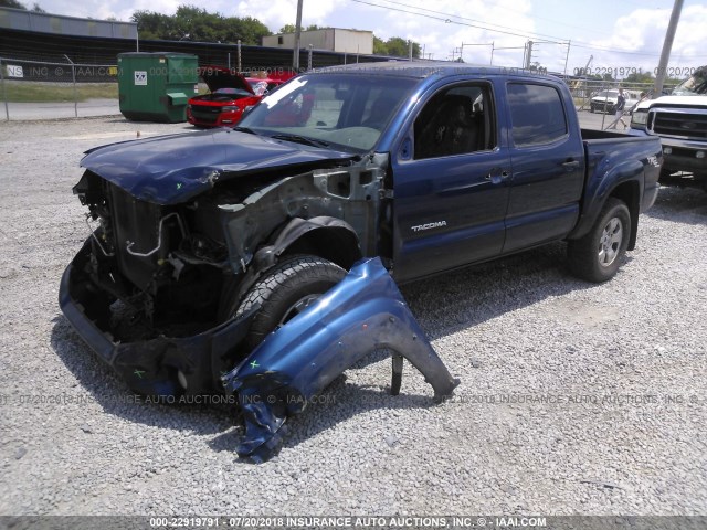 5TELU42N58Z484860 - 2008 TOYOTA TACOMA DOUBLE CAB BLUE photo 2