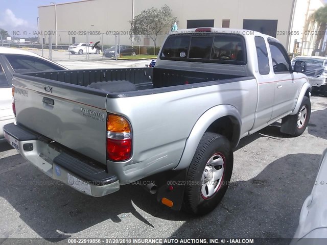 5TESN92N54Z365528 - 2004 TOYOTA TACOMA XTRACAB PRERUNNER SILVER photo 4