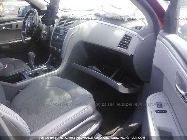 1GNKRGEDXCJ167748 - 2012 CHEVROLET TRAVERSE LT RED photo 5