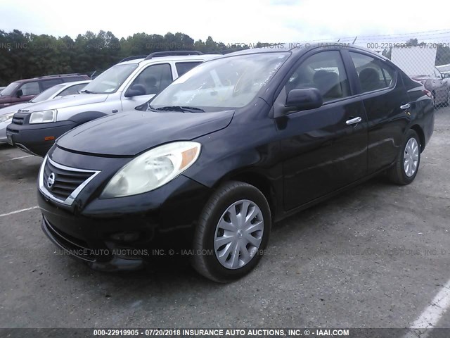 3N1CN7AP1CL857456 - 2012 NISSAN VERSA S/SV/SL BLACK photo 2