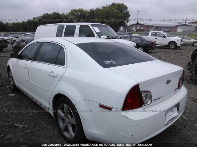 1G1ZC5EU7BF111077 - 2011 CHEVROLET MALIBU 1LT WHITE photo 3