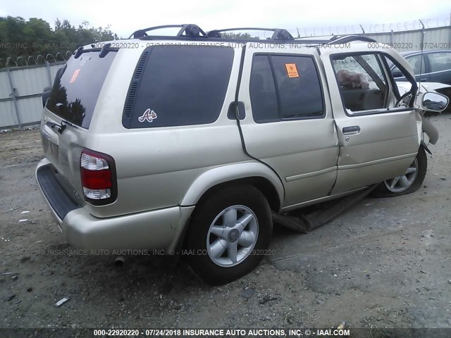 JN8AR07Y8YW437540 - 2000 NISSAN PATHFINDER LE/SE/XE GOLD photo 4