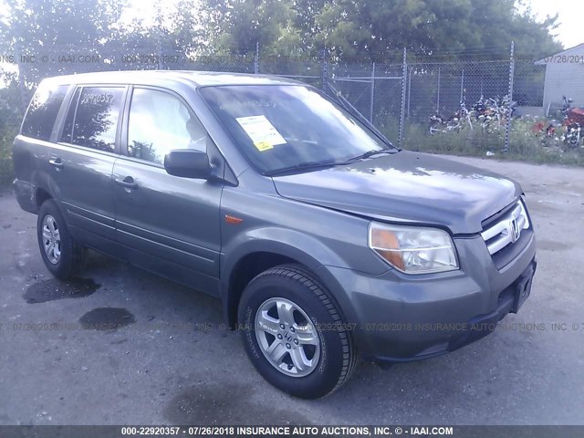 5FNYF18177B000884 - 2007 HONDA PILOT LX GRAY photo 1