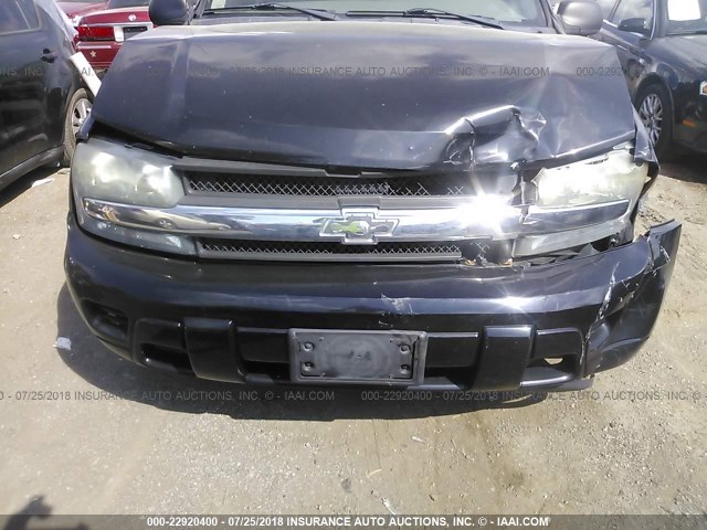 1GNDT13S082108749 - 2008 CHEVROLET TRAILBLAZER LS/LT BLACK photo 6