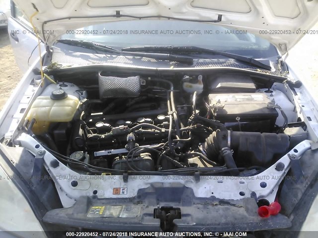 1FAFP34N07W123873 - 2007 FORD FOCUS ZX4/S/SE/SES WHITE photo 10