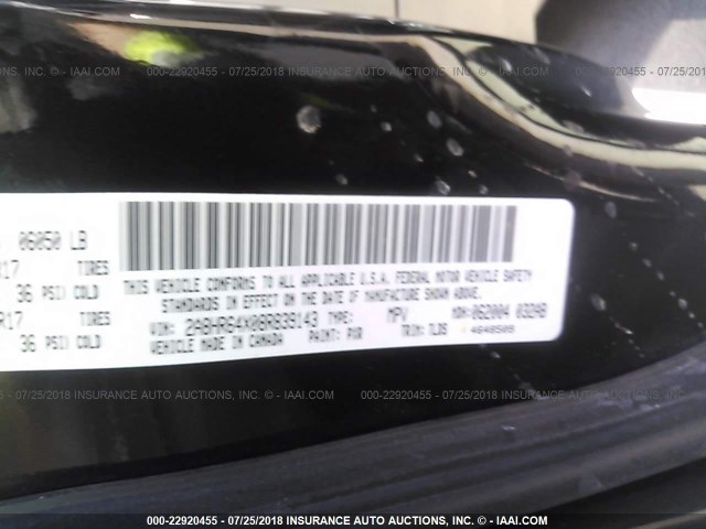 2A8HR64X08R839143 - 2008 CHRYSLER TOWN & COUNTRY LIMITED BLACK photo 9