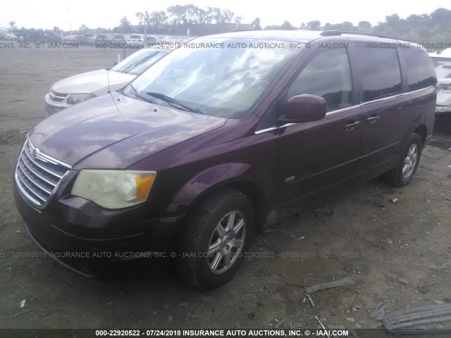 2A8HR54P58R787597 - 2008 CHRYSLER TOWN & COUNTRY TOURING BURGUNDY photo 2