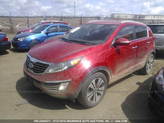 KNDPC3A21C7192712 - 2012 KIA SPORTAGE EX RED photo 2