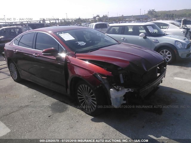 3FA6P0K92ER358733 - 2014 FORD FUSION TITANIUM ORANGE photo 1