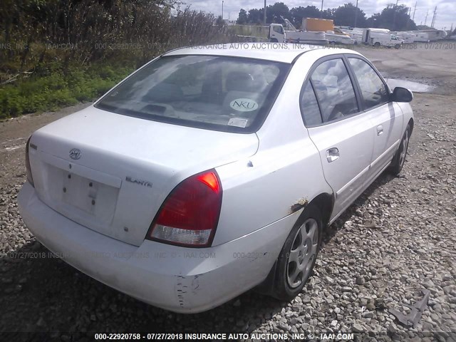 KMHDN45D42U360272 - 2002 HYUNDAI ELANTRA GLS/GT WHITE photo 4