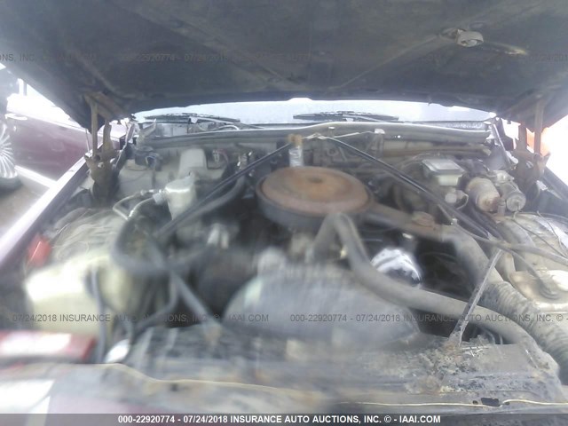 1G6DW54E6MR708499 - 1991 CADILLAC BROUGHAM RED photo 10