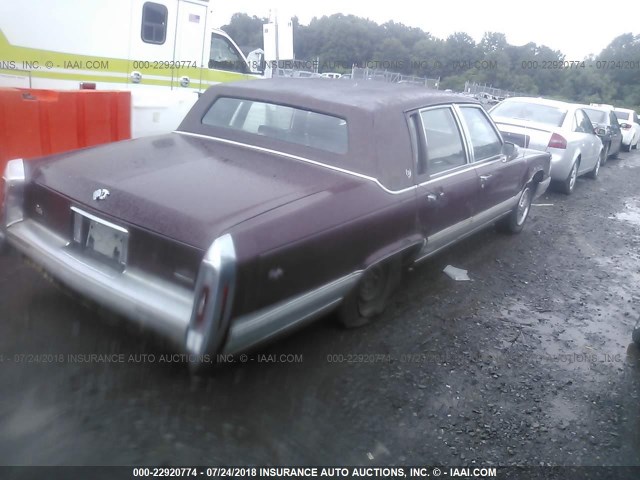 1G6DW54E6MR708499 - 1991 CADILLAC BROUGHAM RED photo 4
