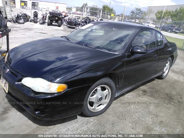 2G1WW12E439451314 - 2003 CHEVROLET MONTE CARLO LS შავი ფოტო 2