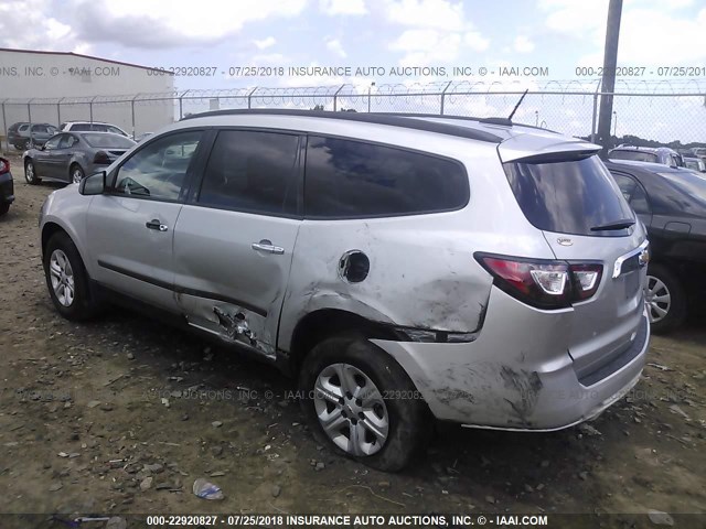 1GNKRFED1GJ250498 - 2016 CHEVROLET TRAVERSE LS SILVER photo 3