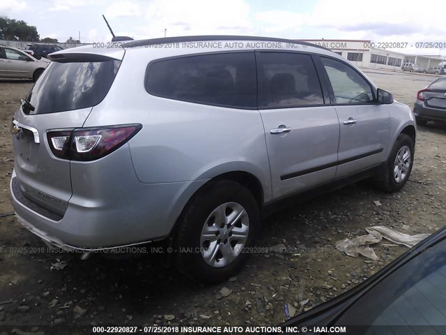 1GNKRFED1GJ250498 - 2016 CHEVROLET TRAVERSE LS SILVER photo 4