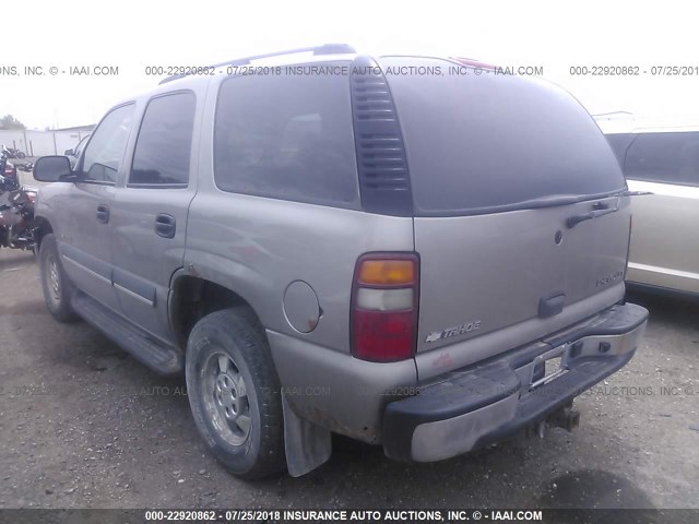 1GNEK13Z63J165198 - 2003 CHEVROLET TAHOE K1500 SILVER photo 3