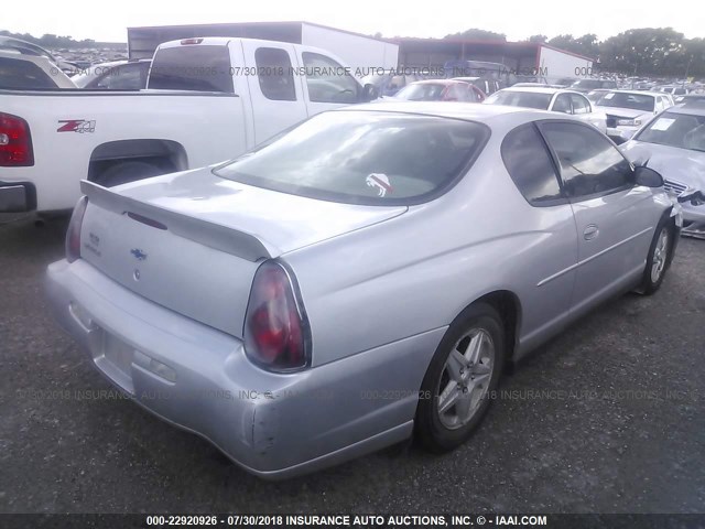 2G1WW12E049319345 - 2004 CHEVROLET MONTE CARLO LS ვერცხლისფერი ფოტო 4