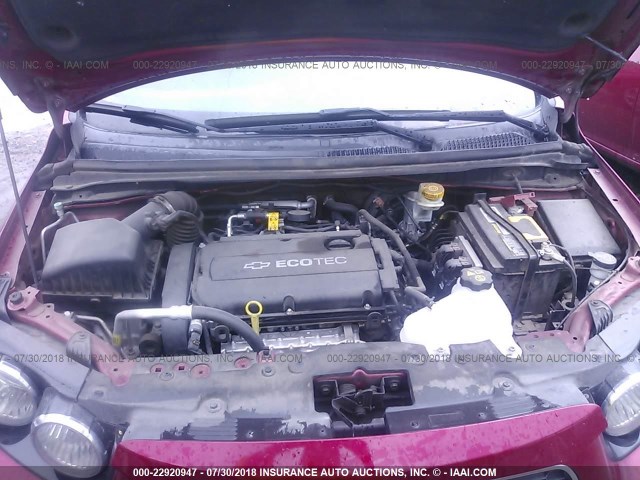 1G1JA5SH8C4117736 - 2012 CHEVROLET SONIC LS 红色 照片 10