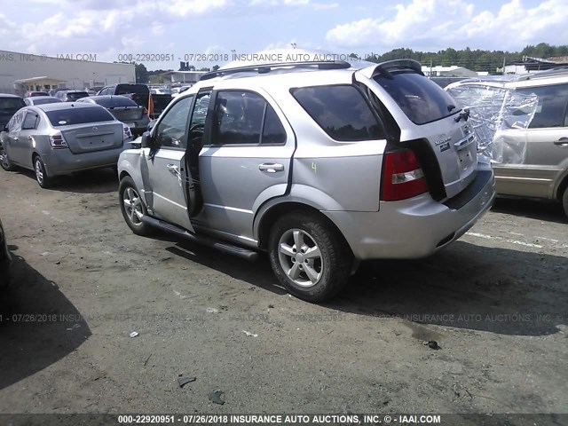 KNDJD735785856824 - 2008 KIA SORENTO EX/LX SILVER photo 3