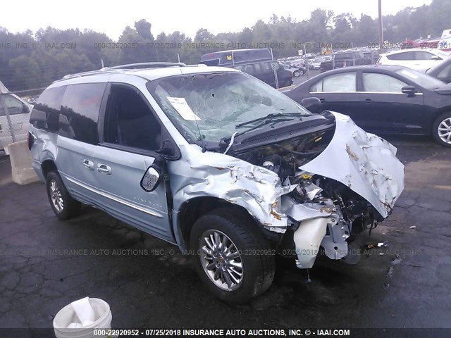 2C8GP64L71R369459 - 2001 CHRYSLER TOWN & COUNTRY LIMITED Light Blue photo 1