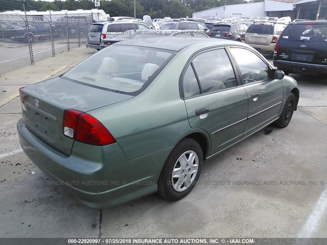 2HGES16304H621426 - 2004 HONDA CIVIC DX VP მწვანე ფოტო 4