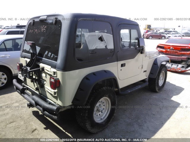 1J4FA29P31P324954 - 2001 JEEP WRANGLER / TJ SE TAN photo 4