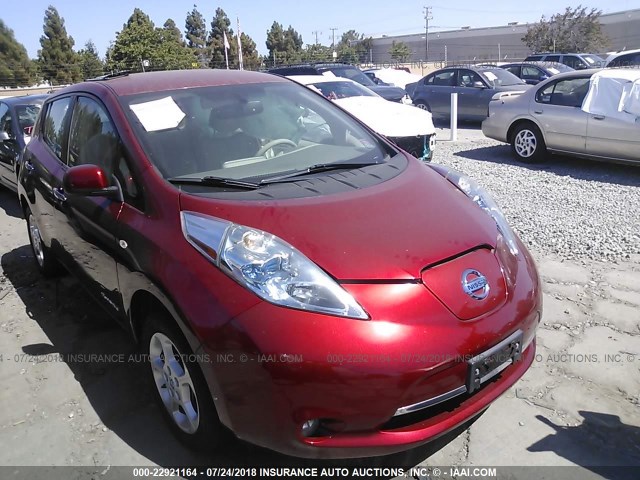 JN1AZ0CPXBT003768 - 2011 NISSAN LEAF SV/SL RED photo 1