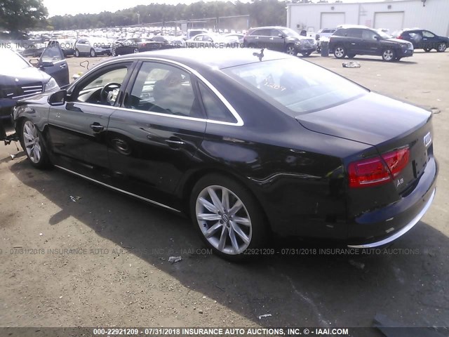 WAUAGAFD6DN026950 - 2013 AUDI A8 QUATTRO BLACK photo 3