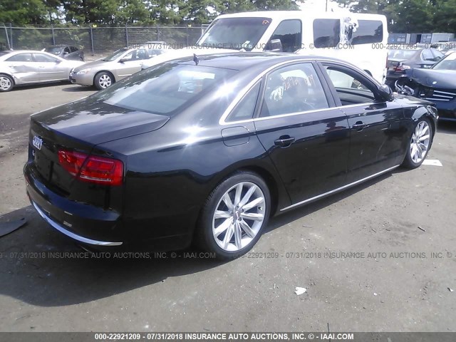 WAUAGAFD6DN026950 - 2013 AUDI A8 QUATTRO BLACK photo 4