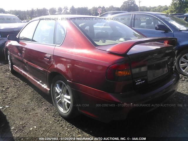 4S3BE646335202513 - 2003 SUBARU LEGACY GT BURGUNDY photo 3