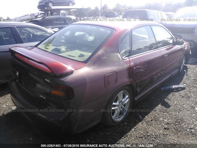 4S3BE646335202513 - 2003 SUBARU LEGACY GT BURGUNDY photo 4