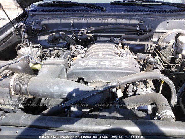 5TBBT44145S468921 - 2005 TOYOTA TUNDRA ACCESS CAB SR5 GRAY photo 10