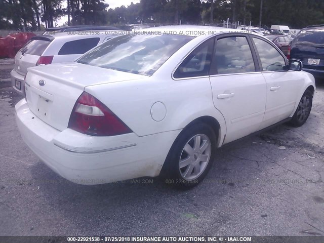 1FAFP23186G145007 - 2006 FORD FIVE HUNDRED SE WHITE photo 4