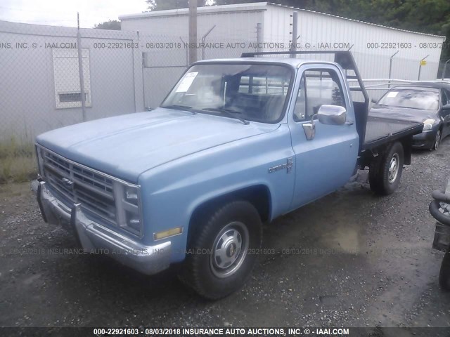 1GCGC24MXGS123091 - 1986 CHEVROLET C20 BLUE photo 2