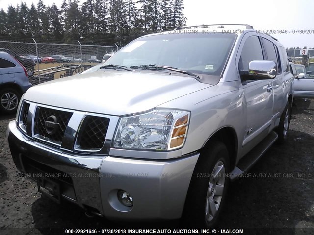 5N1AA08B35N737559 - 2005 NISSAN ARMADA SE/LE SILVER photo 2