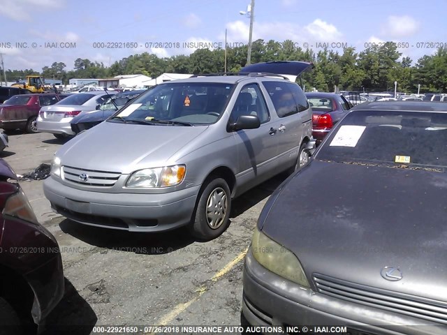 4T3ZF13C01U410361 - 2001 TOYOTA SIENNA LE/XLE SILVER photo 2