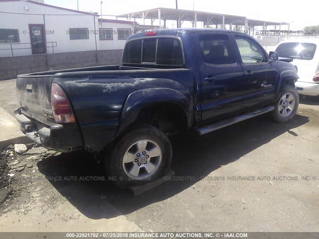 5TEJU62N56Z320055 - 2006 TOYOTA TACOMA DOUBLE CAB PRERUNNER BLUE photo 4