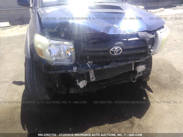 5TEJU62N56Z320055 - 2006 TOYOTA TACOMA DOUBLE CAB PRERUNNER BLUE photo 6