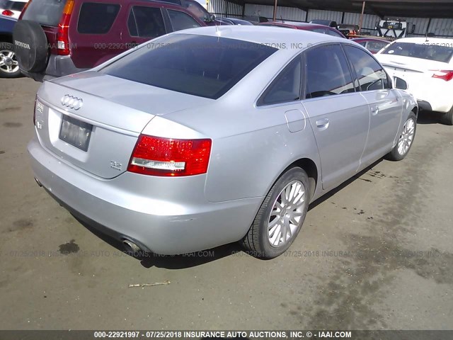 WAUDH74F86N099757 - 2006 AUDI A6 3.2 QUATTRO SILVER photo 4