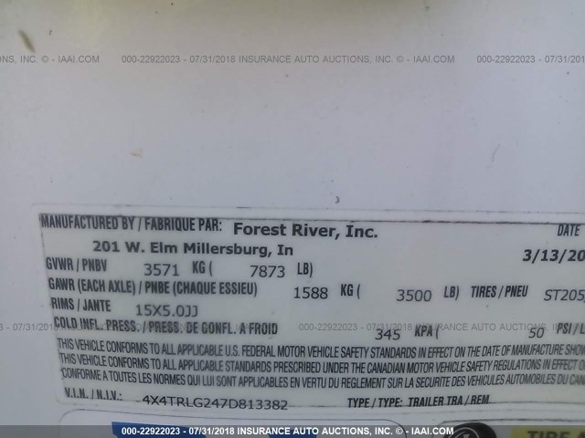 4X4TRLG247D813382 - 2007 FOREST RIVER ROCKWOOD SIGNATURE ULTRA  TAN photo 9