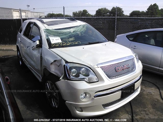 1GKKRTED5BJ215855 - 2011 GMC ACADIA DENALI WHITE photo 1